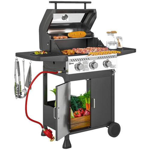 Burner gas bbq - 3-burner, grill