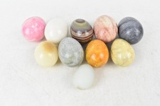 X10 Mixed Bundle of Polished Stone Eggs In Various Sizes Alabaster Onyx Marble