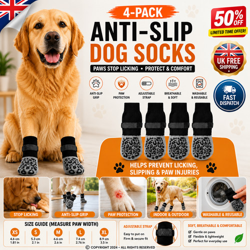 Pack anti slip dog socks - 4-pack,