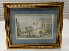 Vintage Antique Hand Colored Landscape w/ Wagon Print Likely European Scene