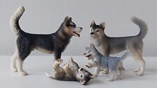 Schleich Husky Dogs Male 16371 Female 16372 Puppies 16373 16374 RARE RETIRED VGC