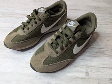 Nike Oceania Sneaker Trainer Women's US 7 Olive Green Suede Retro Lace Up
