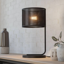 EGLO Desk lamp Black Metal Mesh Manby Table Light Modern Round RRP £60 OPEN BOX