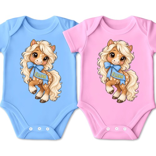 Personalised dappled pony - personalised, baby