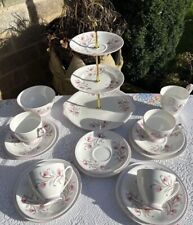 Vintage Royal Standard Fine Bone China Tea Set & 3 Tier Cake Stand Pink Details