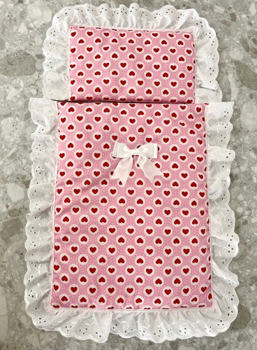 Pink white red hearts - white,,