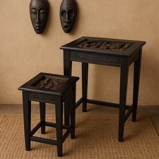 Hand Carved Wood Nesting