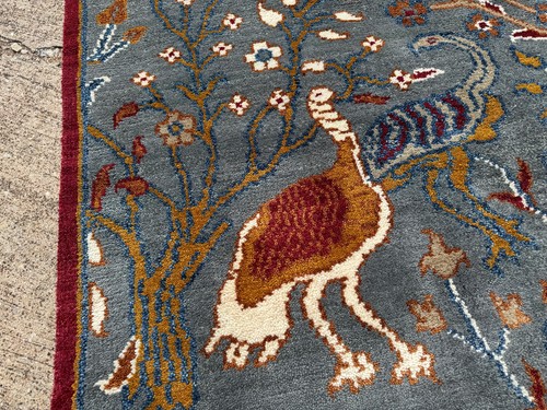 4x6 blue wool handmade - blue,