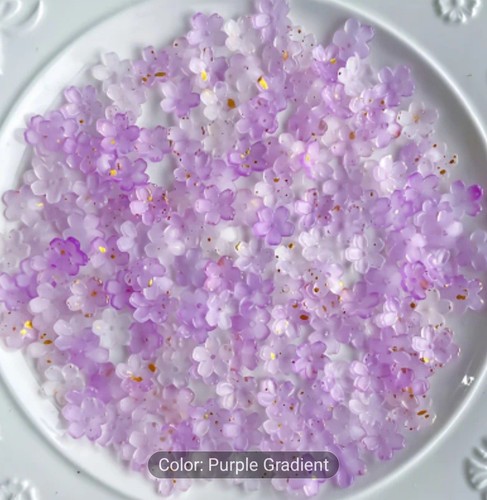 Flower beads purple - beads, 50