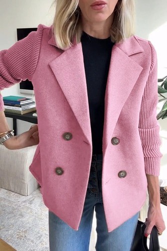 Ladies button loose blazer - button,
