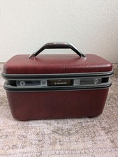 Vintage Red Samsonite Silhouette Train Makeup Vanity Case No Tray 1980s