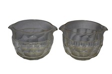 2 x Antique Cut Glass Wine Glass Rinser Bowl