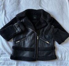 🖤WOMENS BLACK ‘RIVER ISLAND’ AVIATOR JACKET SIZE 10 🖤