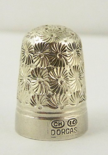 Antique silver sewing thimble - silver,