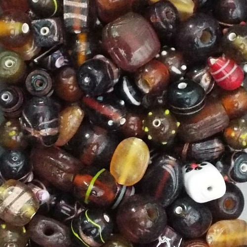 Large glass beads mixed - large,
