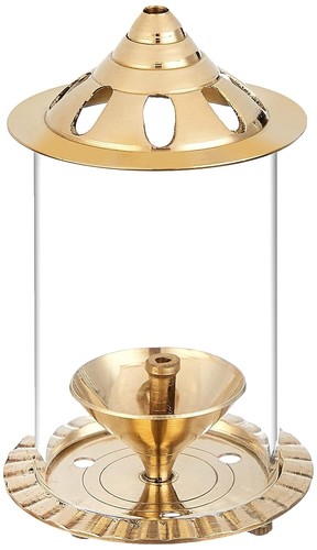 Brass oil lamp diya with - brass,