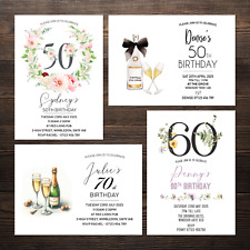 40th 50th 60th 70th 80th 90th Birthday Invitations • Personalised Party Invites