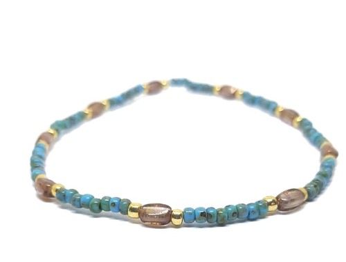 Turquoise gold brown - brown, rice