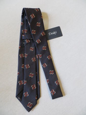 DRAKE'S MICHAEL J DRAKE BLUE SILK TIE HAND MADE NEW WITH TAG