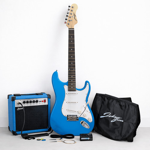 Blue electric guitar set kit - blue,