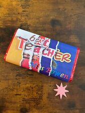 TEACHER Personalised Name Sweet Chocolate Wrapper Easy Peel Sticker Good Bye Mrs