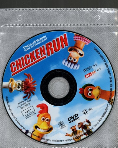 Chicken run dvd disc - chicken,