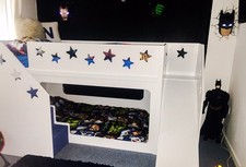 kids bunk bed with a slide