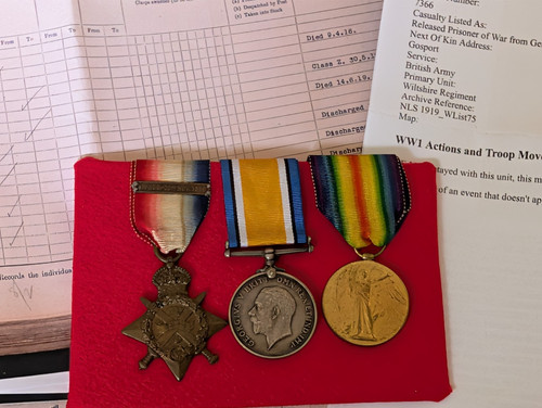 Casualty pow 1914 - star, medal