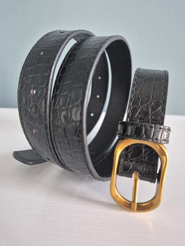 Crocodile pattern black belt - crocodile,