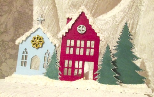 Wooden christmas houses - christmas,