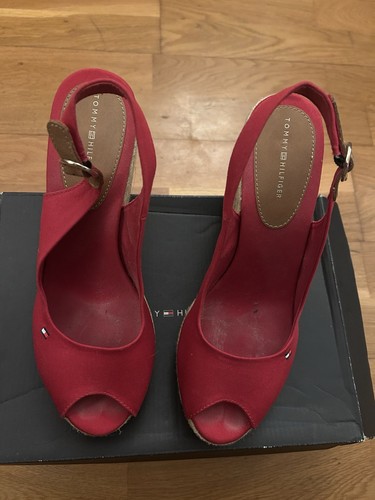 Tommy hilfiger red wedge - hilfiger,