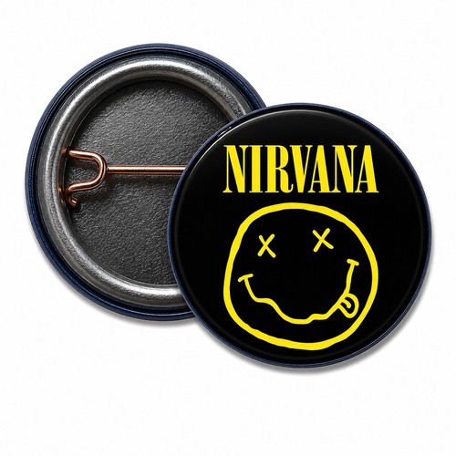 Nirvana smiley face 25mm - nirvana, pin