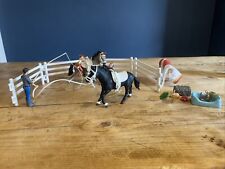 SCHLEICH Mia's Vaulting Trick Riding Set 42443 Bucking Bronc Horse 2 Horses