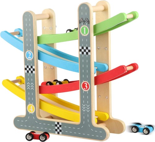 Jacootoys wooden car ramp - car, toy