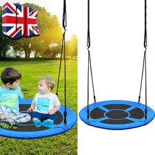 100cm Kid Swing Seat Round Giant Nest Web Rope Hanging Tree Backyard Playground-