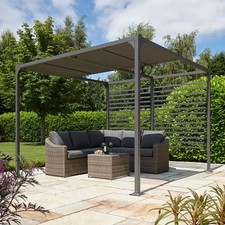 Rowlinson 3x3 Florence Aluminium Canopy Garden Shade Four Sliding Panels