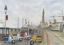 The Italian Job - Visits Blackpool - Scooter, Vespa, Lambretta Print