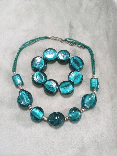 Teal murano style foil - ​teal,