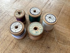 5 x Vintage Wooden Cotton