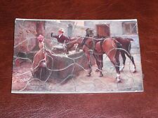 ORIGINAL GILBERT WRIGHT NOVELTY TUCK JIGSAW PUZZLE POSTCARD - HORSES.