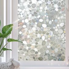 Privacy Window Film Stained 3D Pebble Static Cling Glass Stickers Vinyl Rainbow