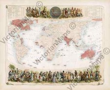 British Empire Throughout the World historical Great Britain map 1862 art poster