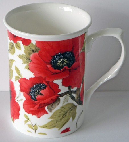 Poppy china mug bone - poppy,