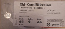 GERMANY v SCOTLAND. Used match ticket, European Qualifier 2003