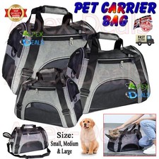 S/M/L Cat Carrier Bag Portable Folding Dog Puppy Pet Tote Carry Cage Crate Grey