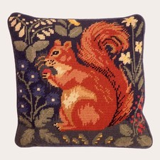Ehrman SQUIRREL by CANDACE BAHOUTH tapestry needlepoint  VINTAGE KIT hunting rug