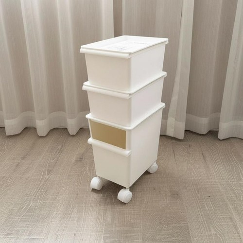 Storage container with casters - with,