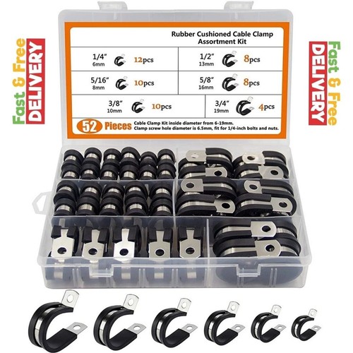 52pcs cable clamps assortment - cable,