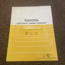 Toyota Corolla CE90 EE90 AE92 AE95 Electrical Wiring Diagram Manual 1987-1988