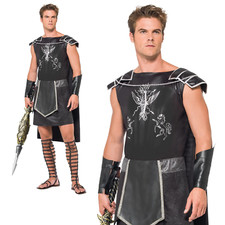 Adult Roman Spartan Costume Male Centurion Gladiator Warrior Fancy Dress M-L
